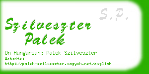 szilveszter palek business card